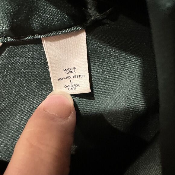 Victoria’s Secret Pajama Shirt Womens Large Emerald Green Satin Sleep Button Up - Picture 6 of 7